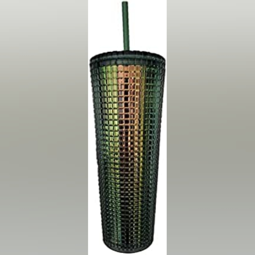 Starbucks Fall 2022 Tumbler Grid Iridescent Green Rainforest Venti 24oz - Picture 2 of 10